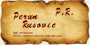 Perun Rusović vizit kartica